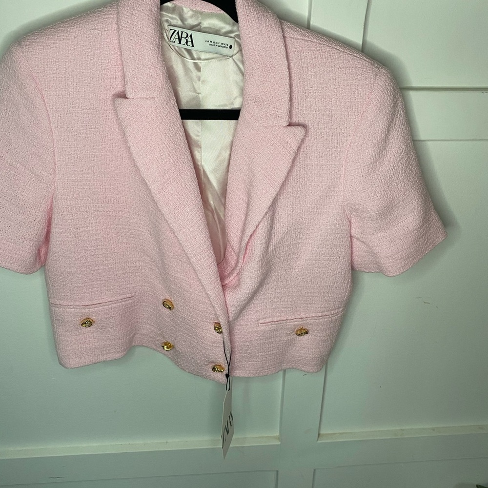 Pink tweed blazer